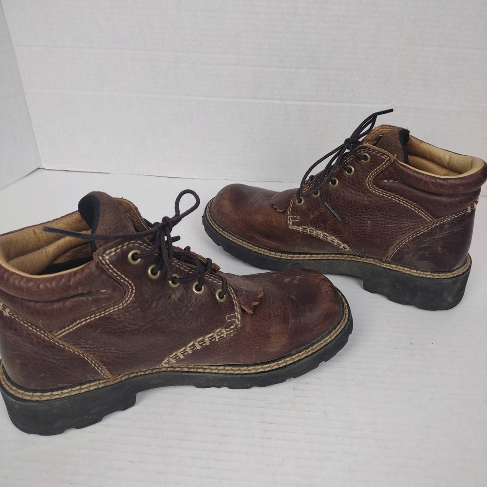 ARIAT Leather Boots Women's 9 B Canyon Lace-Up Brown Work Hiking - Picture 7 of 11